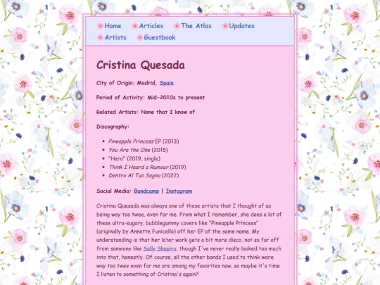 artists/cristinaquesada screenshot