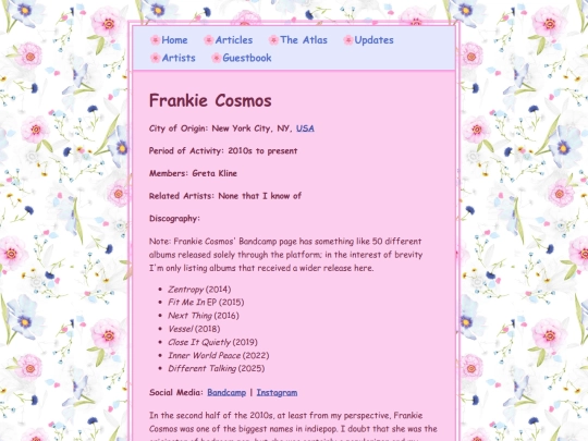 artists/frankiecosmos screenshot