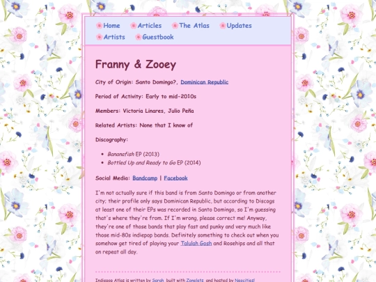 artists/frannyandzooey screenshot