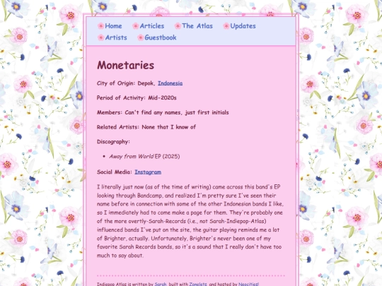 artists/monetaries screenshot
