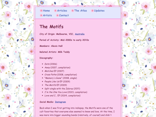 artists/motifsAU screenshot