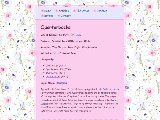 artists/quarterbacks screenshot