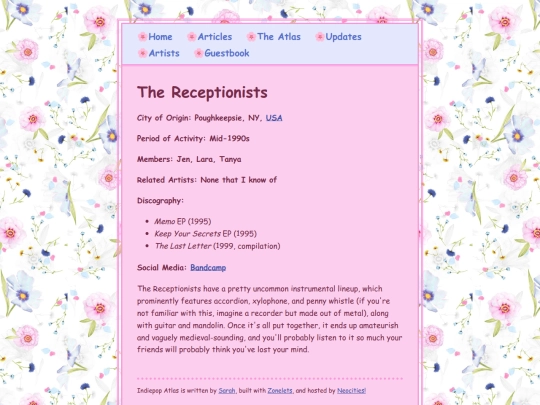 artists/receptionists screenshot