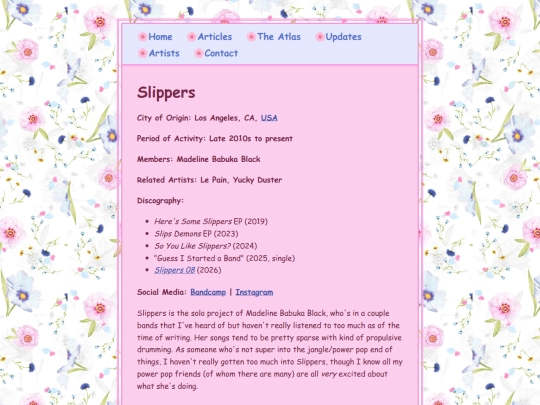 artists/slippers screenshot