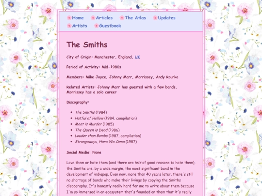 artists/smiths screenshot