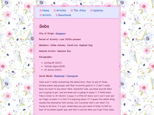 artists/sobs screenshot