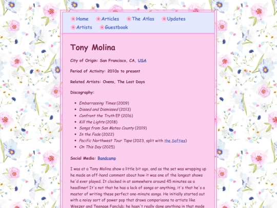 artists/tonymolina screenshot