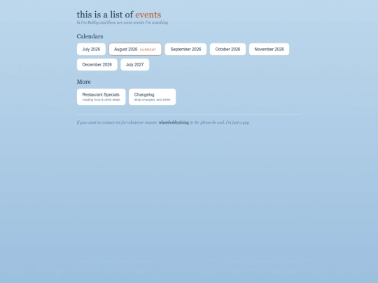 events screenshot