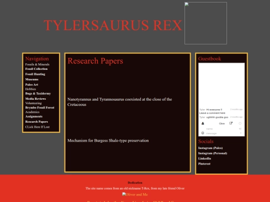 Tylersaurus Rex/researchpapers screenshot