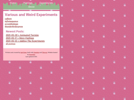 experiments screenshot