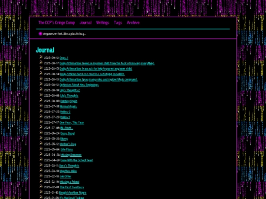 blog/journal screenshot