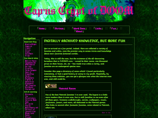 links/fansites-n-wikis screenshot