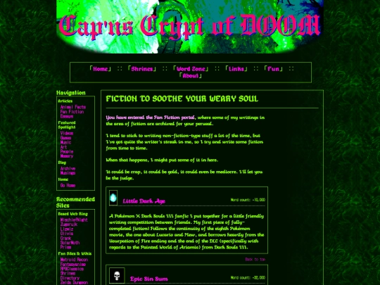 wordzone/articles/fanfiction screenshot