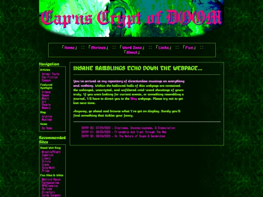 wordzone/musings screenshot