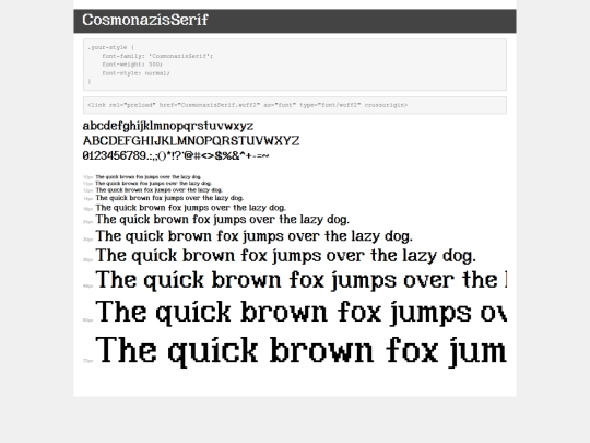 pixeltitlefont/demo screenshot