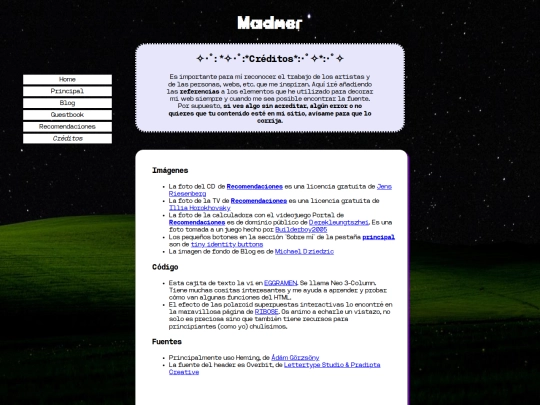 Blog/créditos screenshot