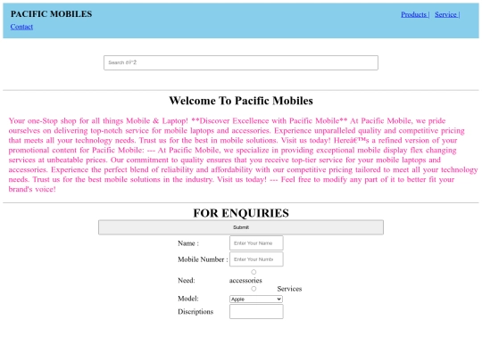 Pacific mobiles screenshot