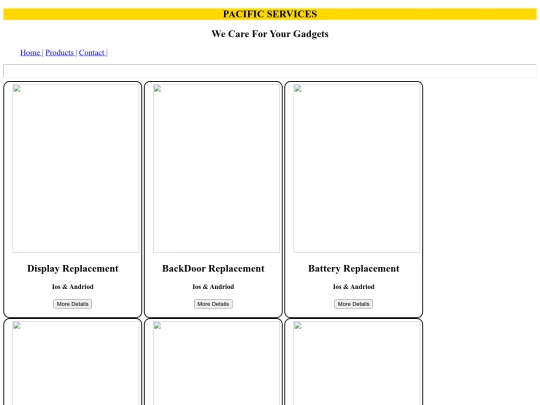 Pacific mobiles/service screenshot