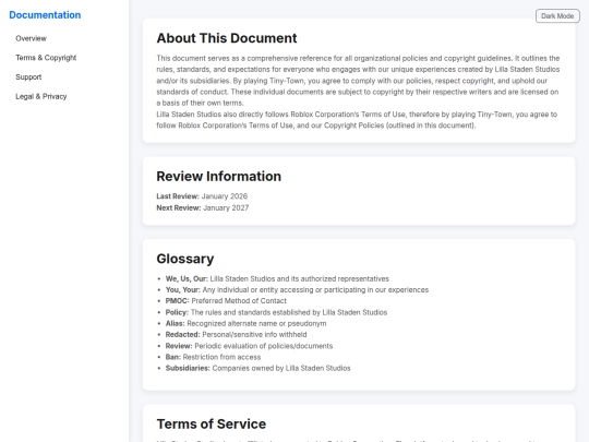 policies screenshot