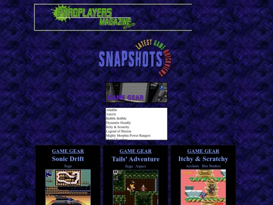 reviewsgamearchivegamegear screenshot