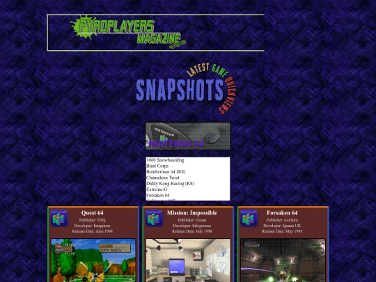 reviewsgamearchivenintendosixtyfour screenshot