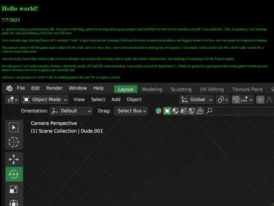 Blog screenshot