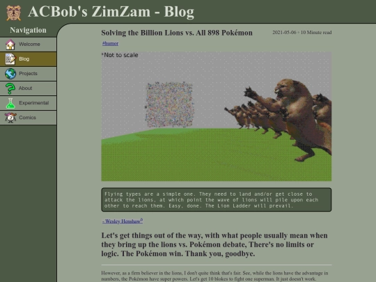 blog/lionslionslions screenshot