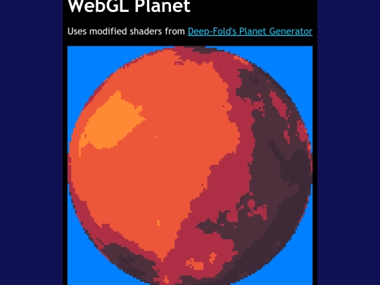 experiment/planets screenshot