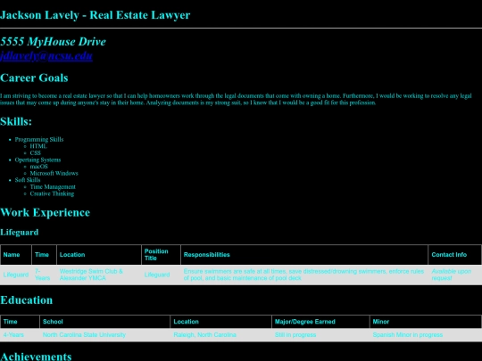 resume screenshot