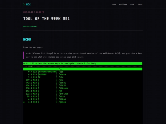 tool-ncdu screenshot