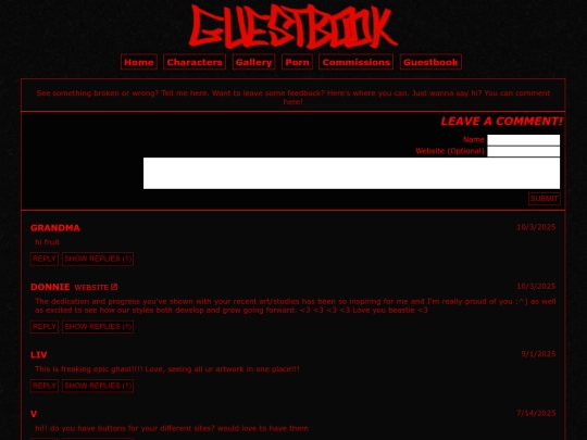 guestbook screenshot