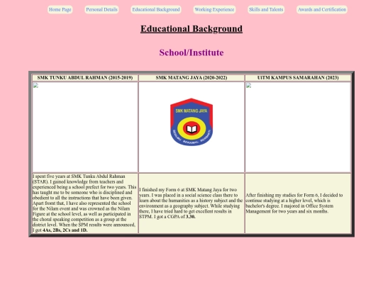 educational background screenshot