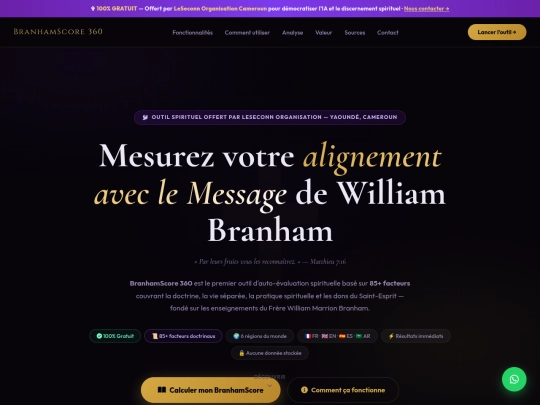 BranhamScore360_SalesPage screenshot