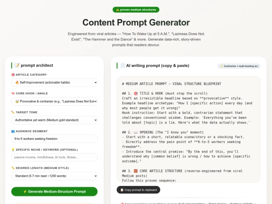 Content Prompt Generator screenshot