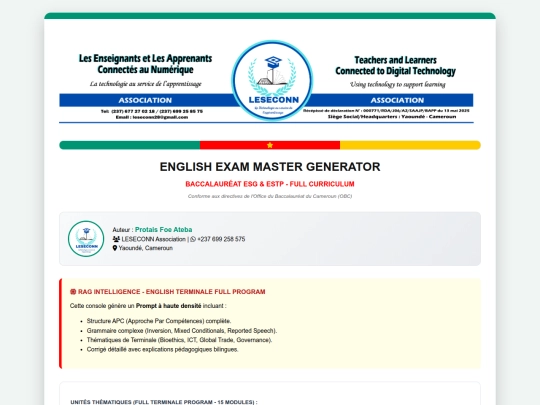 ENGLISH BACC EXAM MASTER GENERATOR screenshot
