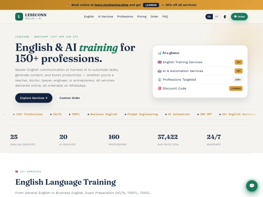 Formation en anglais & IA pour 150+ métiers screenshot