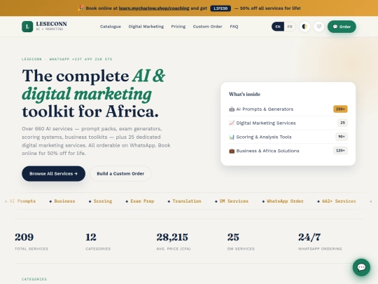 La suite complète IA & marketing digital pour l'Afrique screenshot