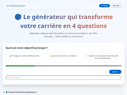 Le générateur qui transforme  screenshot