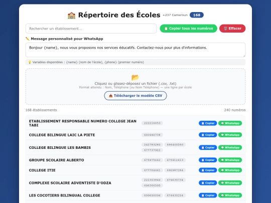 Répertoire des Écoles screenshot