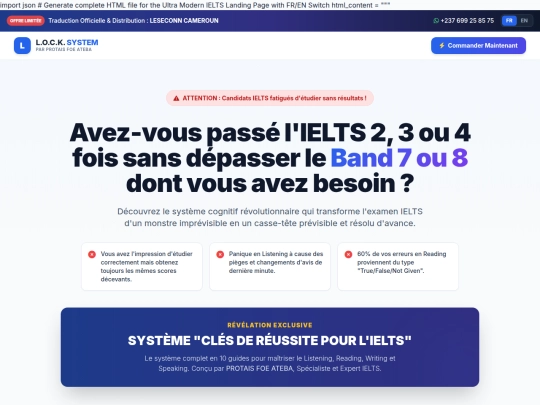 SALES PAGE IELTS SUCCESS screenshot