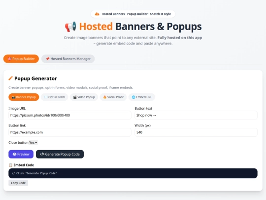 snatchit Popup Generator 17 screenshot