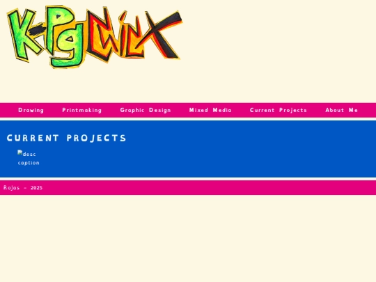 Art Page/links/currentprojects screenshot