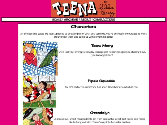 comics/characters screenshot