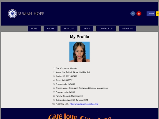 aboutme screenshot