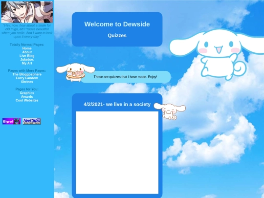 blog/quizzes screenshot