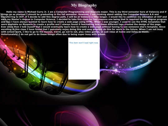 Michael+Curry+Bio+Web+Page screenshot
