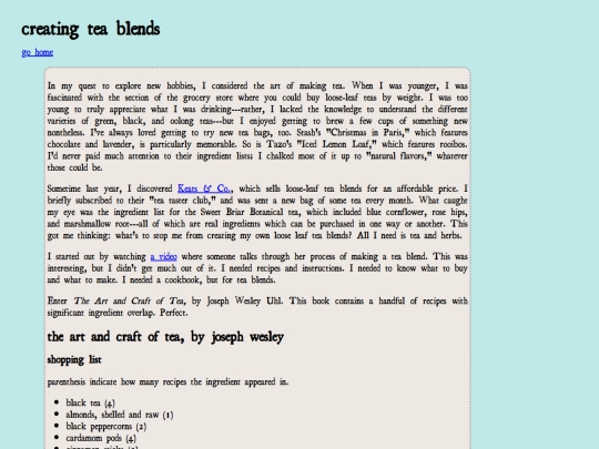 blog/teatime screenshot