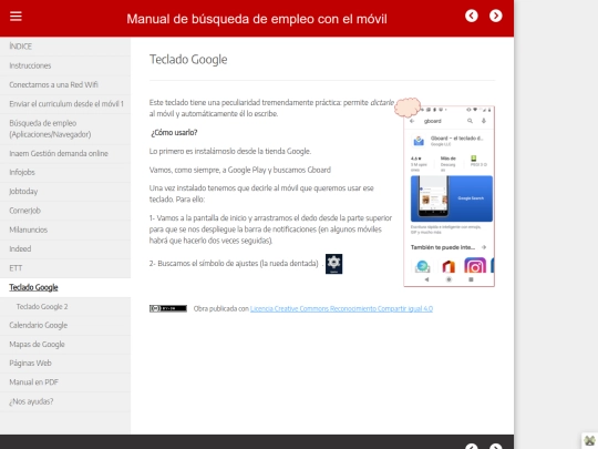 Manual de busqueda de empleo con el movil/teclado_google screenshot
