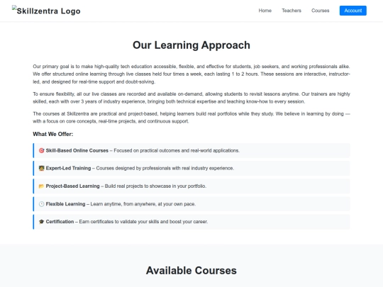 courses screenshot