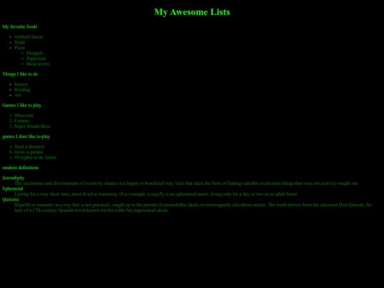 awsomelists screenshot